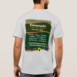 Gras met groene T-shirt voor de landschapsverzorgi