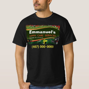 Gras met groene T-shirt voor de landschapsverzorgi