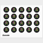 Gras Video Game Controller Jester Pet Boy Kinder C Ronde Sticker (Vel)