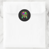 Gras Video Game Controller Jester Pet Boy Kinder C Ronde Sticker (Tas)