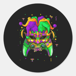 Gras Video Game Controller Jester Pet Boy Kinder C Ronde Sticker