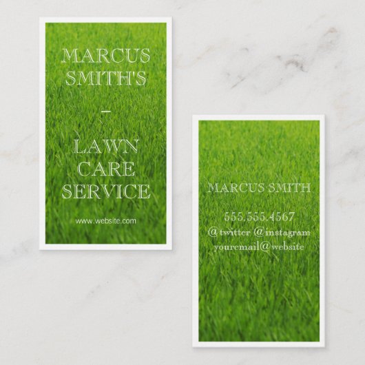 gras visitekaartje (Voorkant / Achterkant)