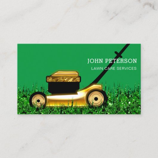 Gras voor verzorging grassen: groene services visitekaartje (Voorkant)