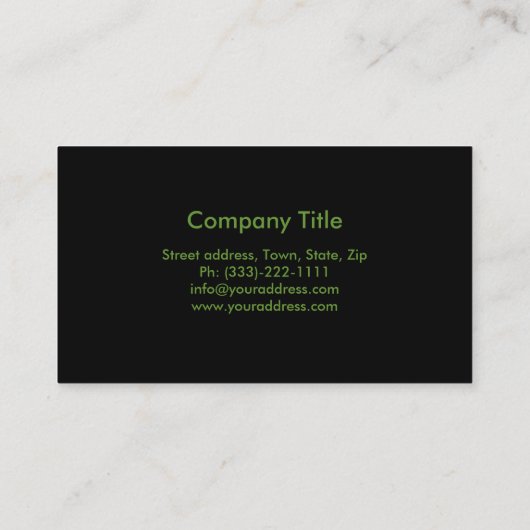 Grasbelettering voor gazonverzorging Eenvoudig zwa Visitekaartje (Achterkant)