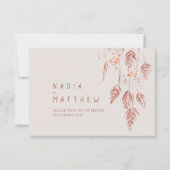 Grasbessen bruin terracotta aquarel qr code RSVP kaartje (Voorkant)