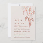 Grasbessen tan terracotta waterverf foto invi kaart (Voorkant)