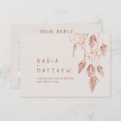 Grasbessen tan terracotta waterverf qr code RSVP kaartje (Voorkant / Achterkant)