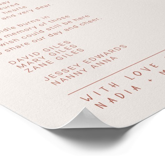 Grasbessen vallen bruiloft herdenkingsherinnering poster (Hoek)