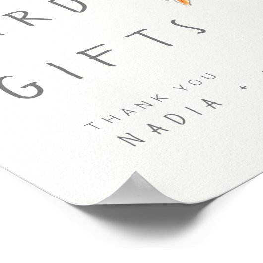 Grasbessen vallen onder trouwkaarten en cadeaubord poster (Hoek)