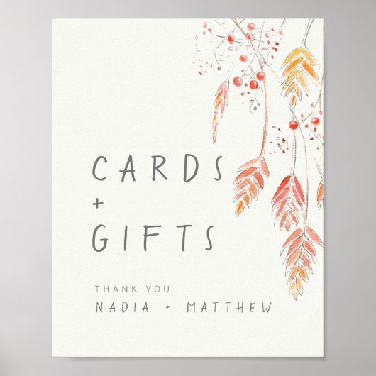 Grasbessen vallen onder trouwkaarten en cadeaubord poster (Voorkant)