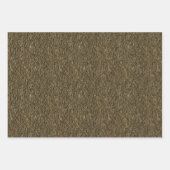 Grasblazen in een kunstpatroon met bruine Natuur Inpakpapier Vel (Voorkant 3)