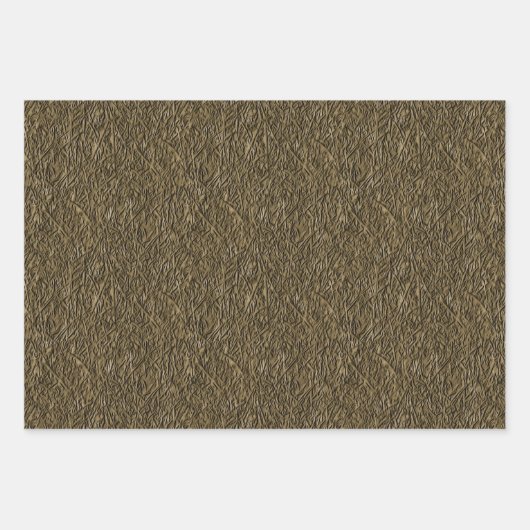 Grasblazen in een kunstpatroon met bruine Natuur Inpakpapier Vel (Voorkant)