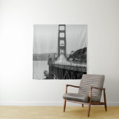 GRASCALE FOTOGRAFIE VAN KABELBRIDGE WANDKLEED (In situ)