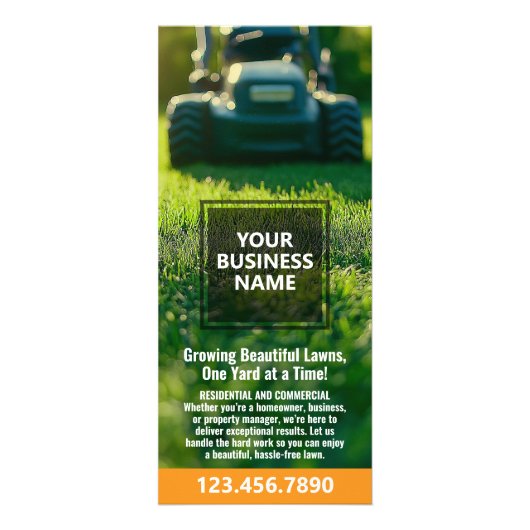 Grasdiensten - Maaien, Rand Landscaping Reclamekaart (Voorkant)