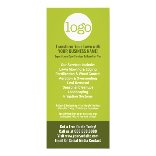 Grasdiensten - maaien, randen, onderhoud Logo Reclamekaart (Achterkant)