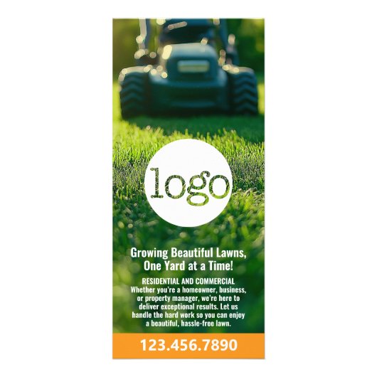 Grasdiensten - Mowing, Edging Landscaping Logo Reclamekaart (Voorkant)