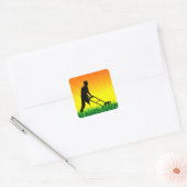 grasdiensten voor de groene scène vierkante sticker (Envelop)