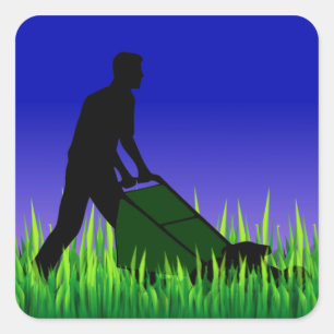 grasdiensten voor de groene scène vierkante sticker