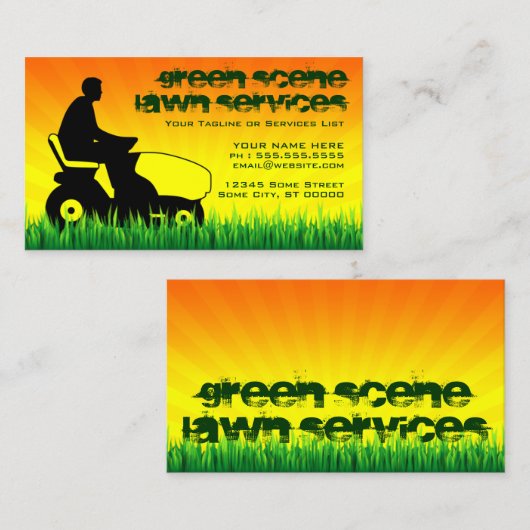 grasdiensten voor de groene scène visitekaartje (Voorkant / Achterkant)