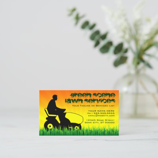 grasdiensten voor de groene scène visitekaartje (Staand voorkant)