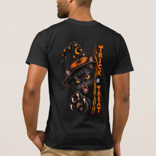 Grasduivelse Zwarte Kat Heks Trick or Treat Hallow T-shirt