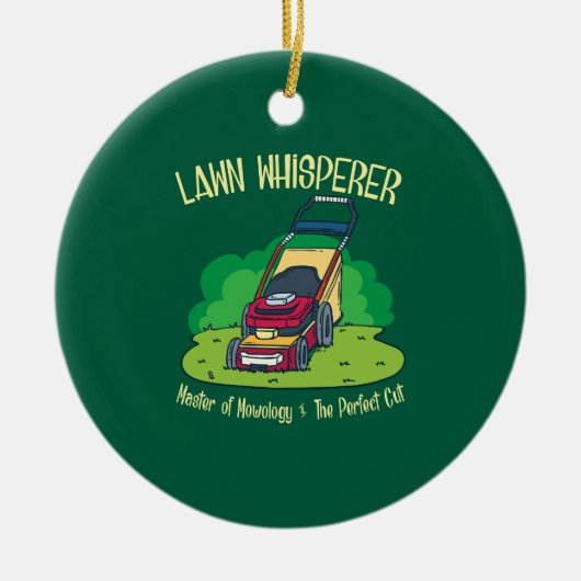 Grasfluisteraar Grasmaaier Tuin Tuinieren Keramisch Ornament (Voorkant)