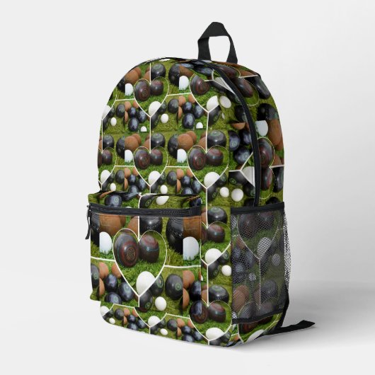  grasforel Bowls fotocollage Bedrukte Rugzak (Achterkant Hoek Rechts)