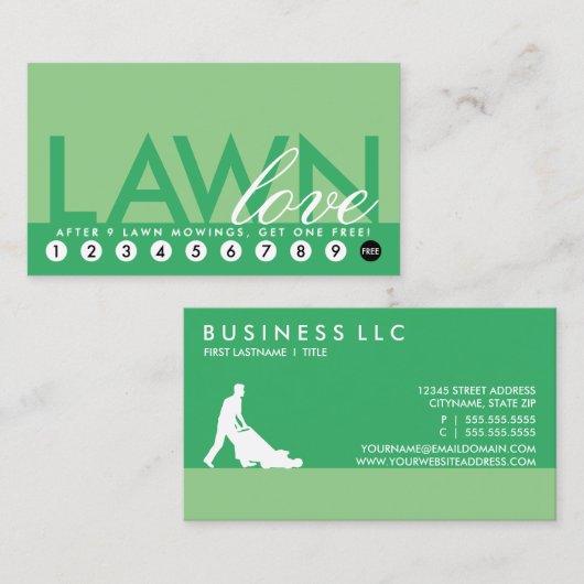 grasgeld - beloningsprogramma klantenkaartje (Voorkant / Achterkant)