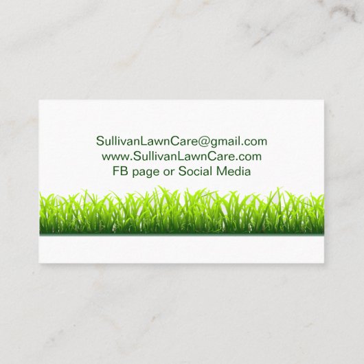 grasgras voor grasstrips voor landschapsonderhoud visitekaartje (Achterkant)