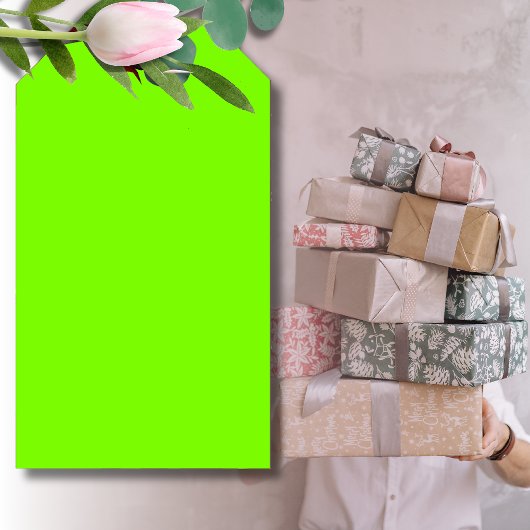 Grasgroen Stevige Kleur | Klassiek | Elegant Cadeaulabel