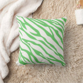 Grasgroene en roomwitte zebra ontwerp kussen (Deken)