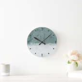 Grasish Green White abstract Ronde Klok (Huis)