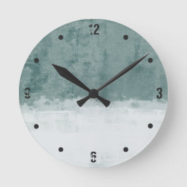 Grasish Green White abstract Ronde Klok