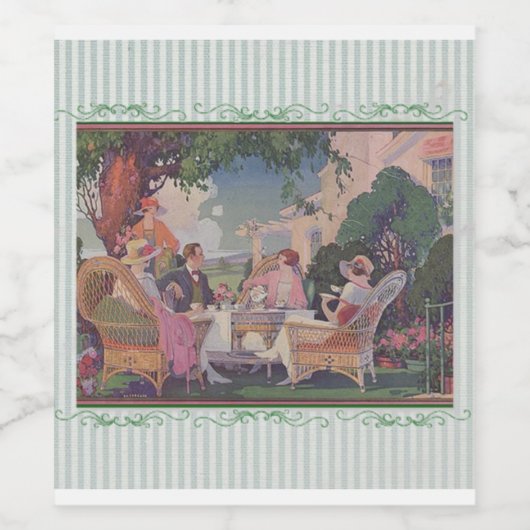  grasland dat wijnetiketten verzamelt (of?) wijn etiket (Enkel label)