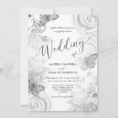 grasland en witte botanische bruiloft kaart (Voorkant)