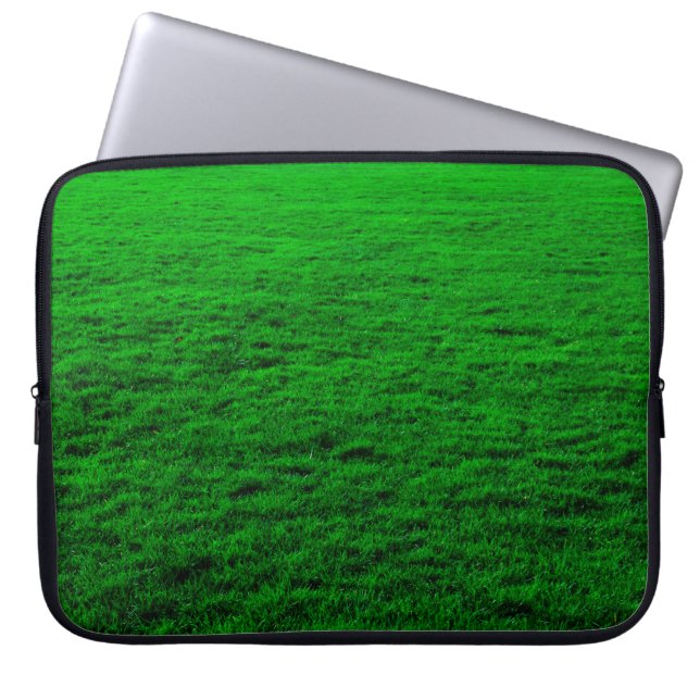 Grasland met achtergrondgroen gras laptop sleeve (Voorkant)