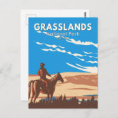 Graslands National Park Canada Travel Art  Briefkaart (Voorkant / Achterkant)
