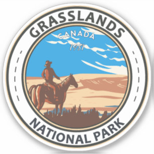 Graslands National Park Canada Travel Art  Sticker