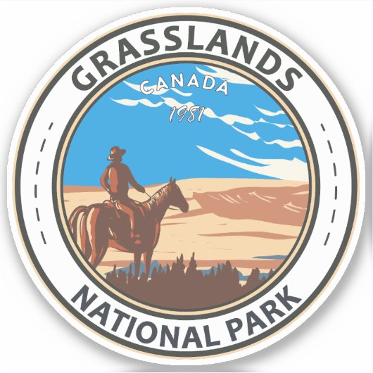 Graslands National Park Canada Travel Art  Sticker (Voorkant)