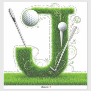 Grasletter Golfthema Met Ballen En Clubs Sticker
