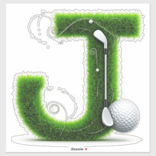 Grasletter Golfthema Met Ballen En Clubs Sticker