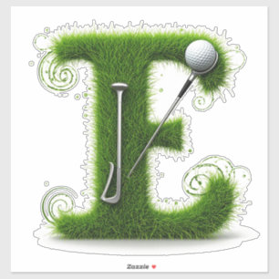 Grasletter Golfthema Met Ballen En Clubs Sticker