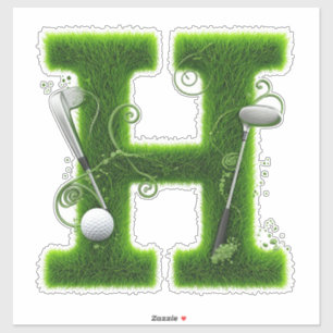 Grasletter Golfthema Met Ballen En Clubs Sticker