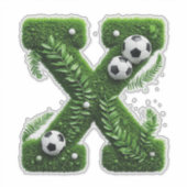 Grasletter met Voetbal gevormd Sticker (Voorkant)