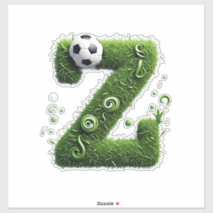 Grasletter met Voetbal gevormd Sticker