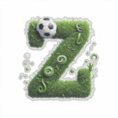 Grasletter met Voetbal gevormd Sticker (Voorkant)