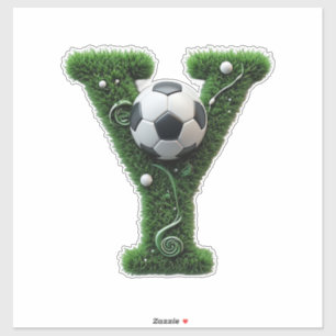 Grasletter met Voetbal gevormd Sticker