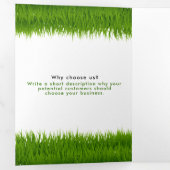 Grasmaaidiensten, gazonverzorging brochure drieluik kaart (Binnenzijde eerst)