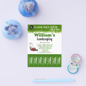 Grasmaaidiensten, gazonverzorging scheuren af flyer (Enkel)