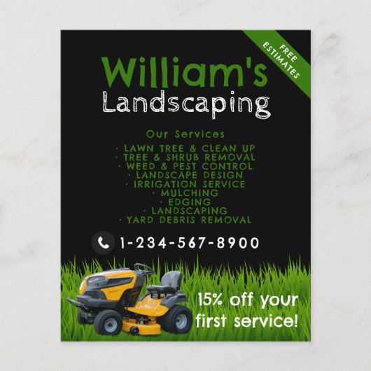 Grasmaaidiensten Grasverzorging Landscaping Flyer (Voorkant)